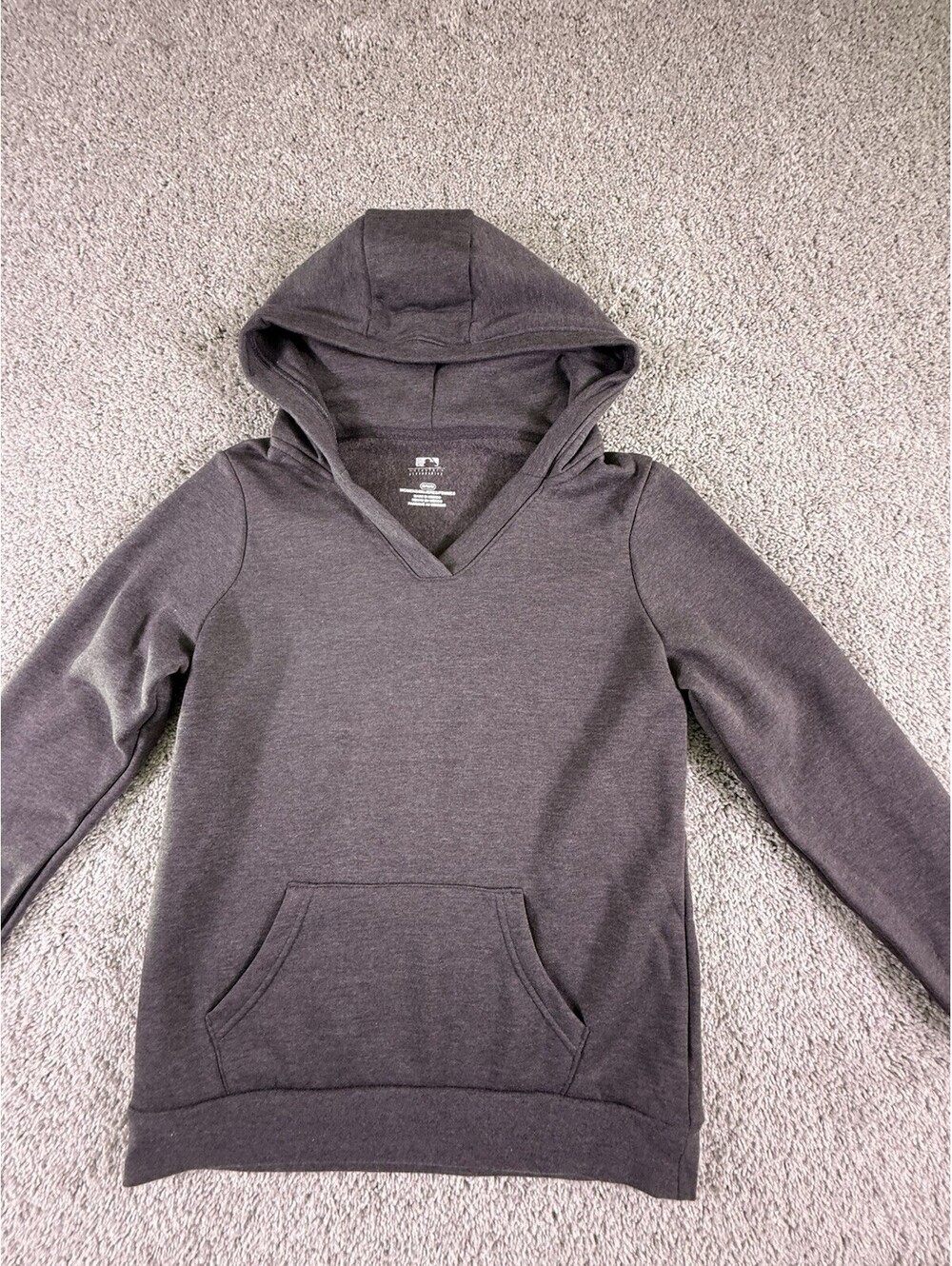 New MLB Women’s Gray Hoodie V Neck Heavy Weight